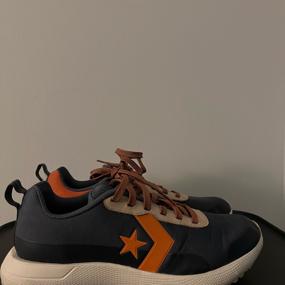 Converse Black and Orange Star Sneakers